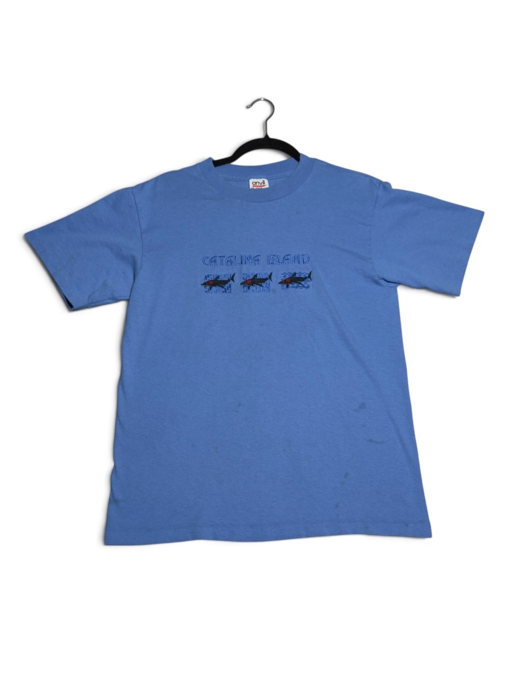 Vintage Catalina Island Blue Cotton Embroidered Graphic T-Shirt Medium